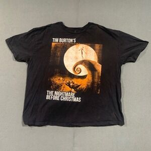 Disney Nightmare Before Christmas Jack Skellington T Shirt Mens 3XL Black Cotton